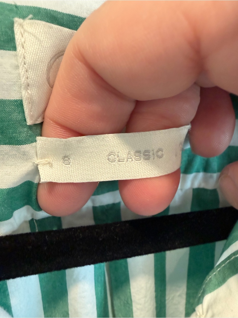 J.Crew Classic Crisp Cotton Poplin Shirt Dress Green White Stripe Size 8 - Picture 8 of 8